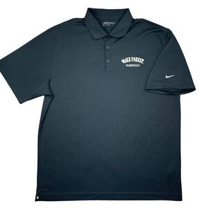 Nike Wake Forest Basketball Demon Deacons Men’s Black Polo Collared Shirt sz. XL